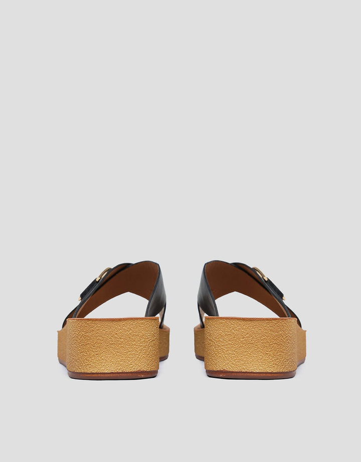 Connexion Gold Cross Wedges Sandal Wanita