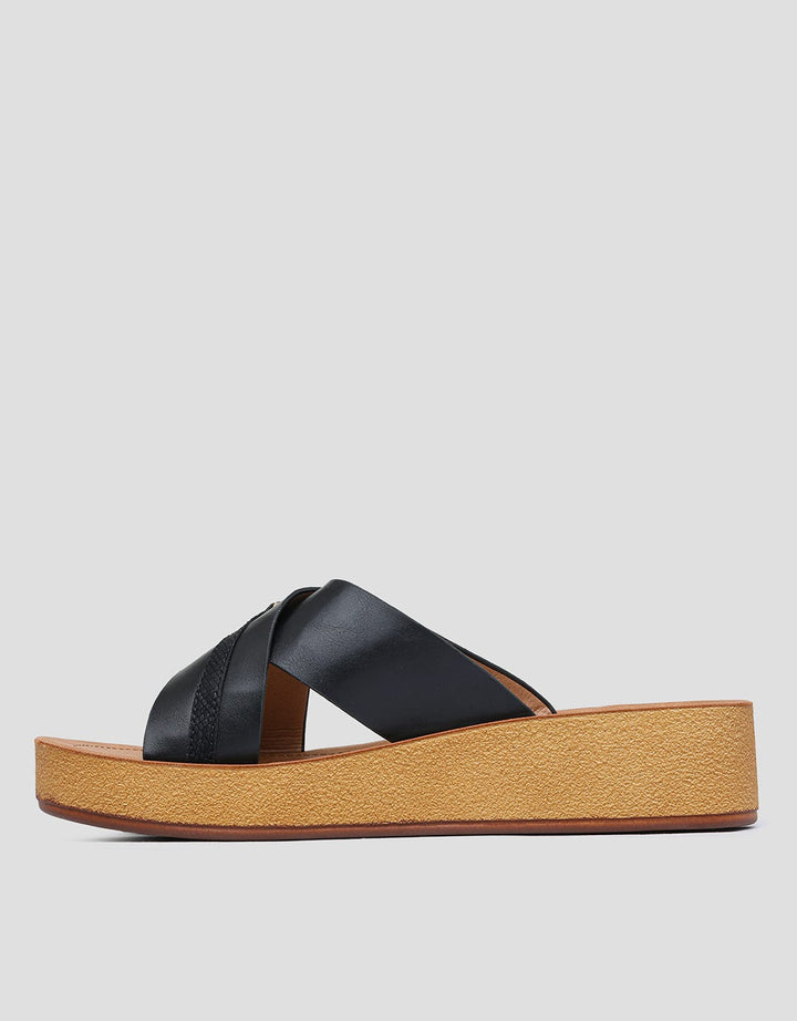 Connexion Gold Cross Wedges Sandal Wanita