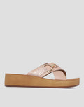 Connexion Gold Cross Wedges Sandal Wanita
