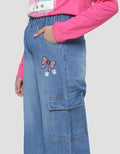 Aero Wideleg Embro Pita Celana Panjang Denim Anak Perempuan