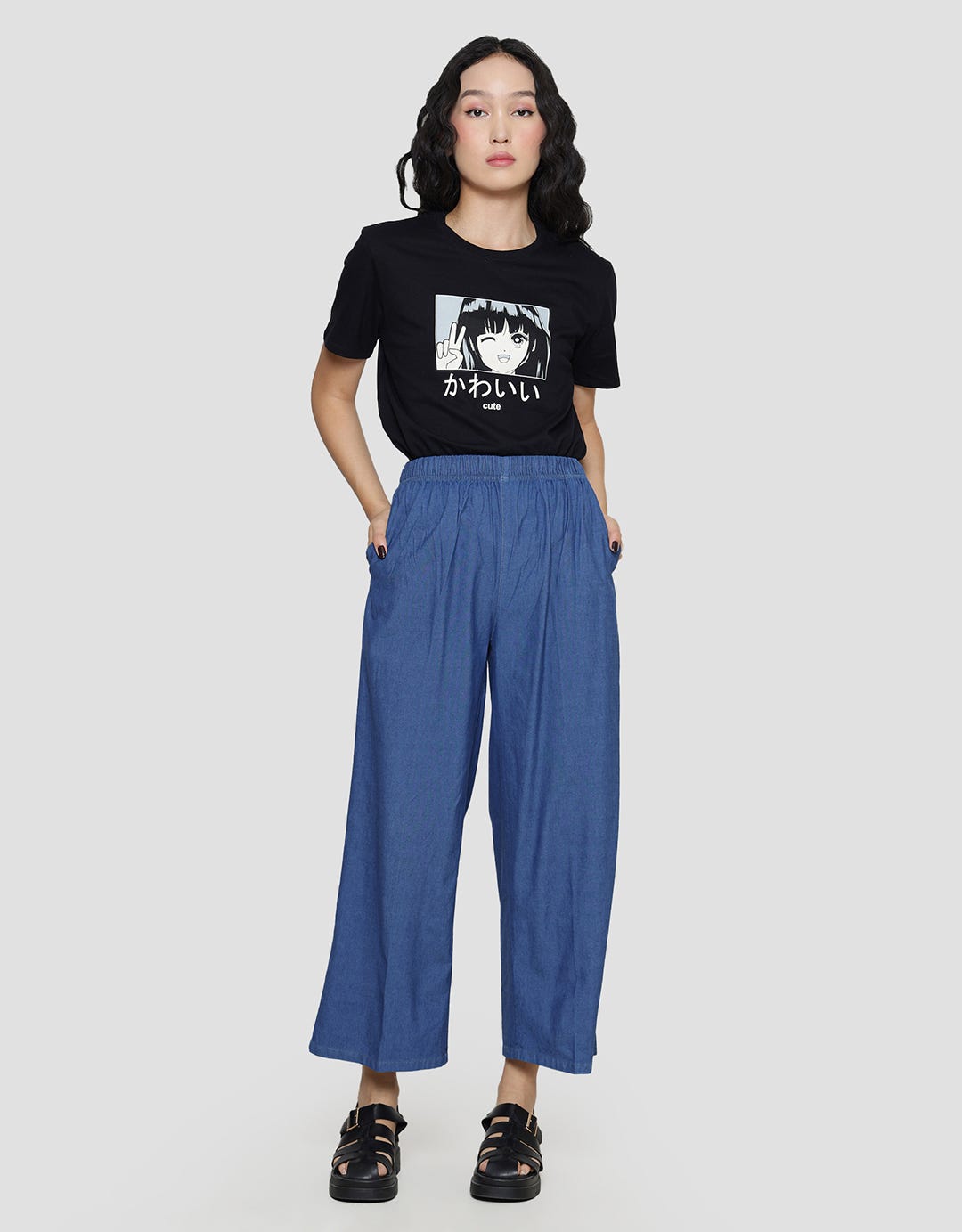 Anyday Celana Kulot Denim Wanita