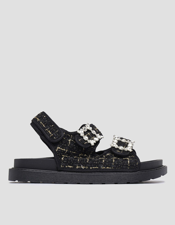 Details Text Print Women's Slingback Sandals