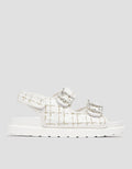 Details Text Print Women's Slingback Sandals