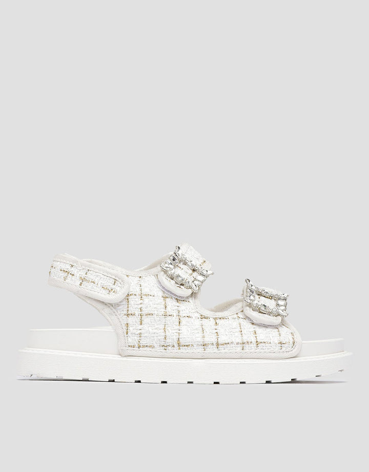Details Text Print Women's Slingback Sandals