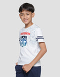 Character Transformers Print Front Logo Stripes Boys T-Shirt