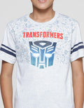 Character Transformers Print Front Logo Stripes Boys T-Shirt