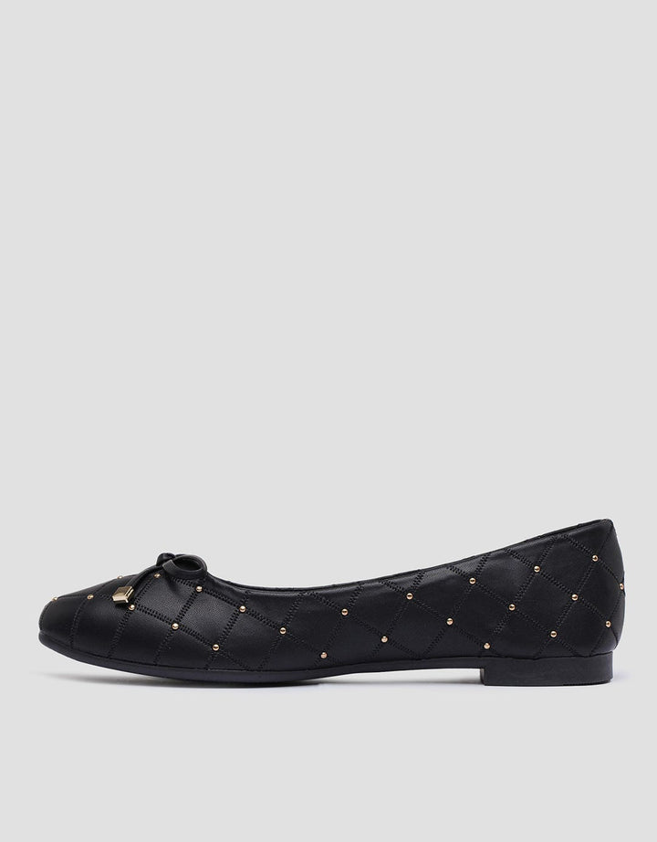 Details Texture Ribbon Sepatu Flat Wanita