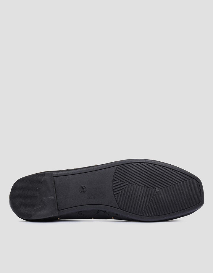 Details Texture Ribbon Sepatu Flat Wanita