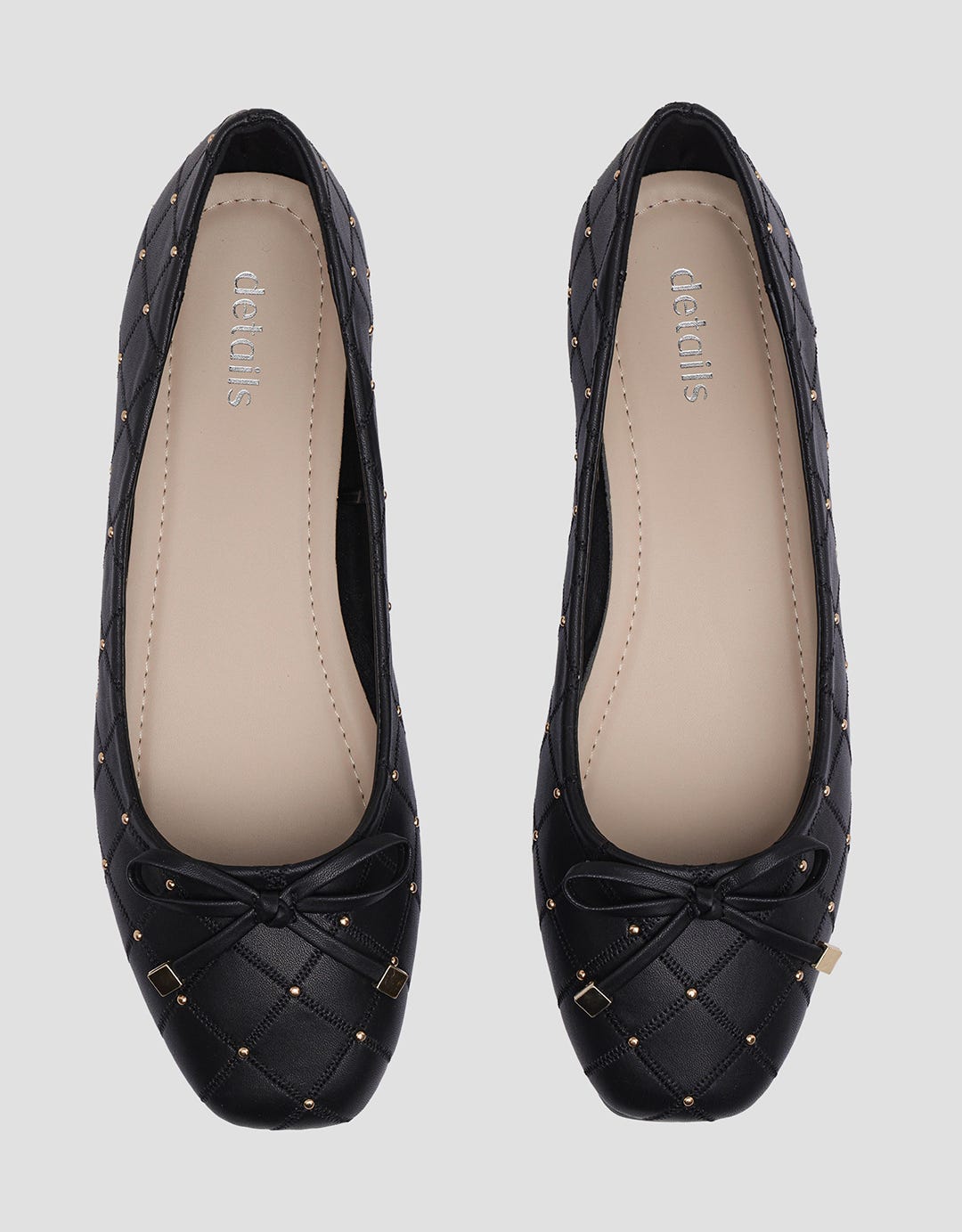 Details Texture Ribbon Sepatu Flat Wanita