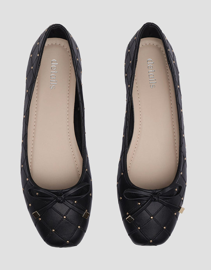 Details Texture Ribbon Sepatu Flat Wanita