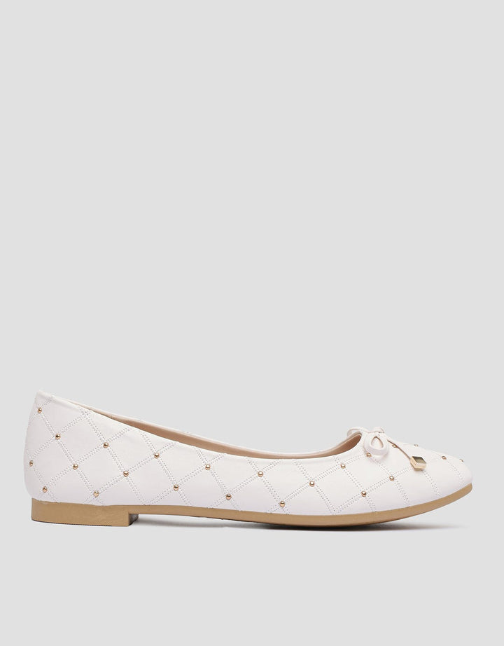 Details Texture Ribbon Sepatu Flat Wanita