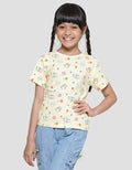 Little M Cat Bunny Print Kaos Lengan Pendek Anak Perempuan