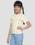Little M Cat Bunny Print Kaos Lengan Pendek Anak Perempuan