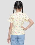 Little M Cat Bunny Print Kaos Lengan Pendek Anak Perempuan