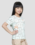 Little M Line Cat Kaos Anak Perempuan