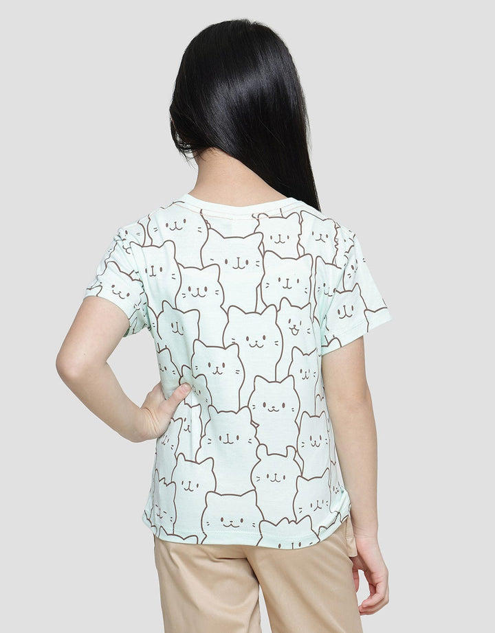 Little M Line Cat Kaos Anak Perempuan