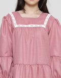 Nevada Solid With Ruffle Midi Dress for Girls