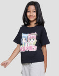 Nevada Boxy Anime And Cat Kaos Lengan Pendek Anak Perempuan