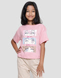 Nevada Boxy Anime 3 Girls Colase Kaos Lengan Pendek Anak Perempuan