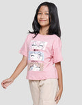 Nevada Boxy Anime 3 Girls Colase Kaos Lengan Pendek Anak Perempuan