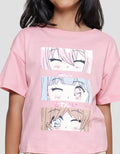 Nevada Boxy Anime 3 Girls Colase Kaos Lengan Pendek Anak Perempuan