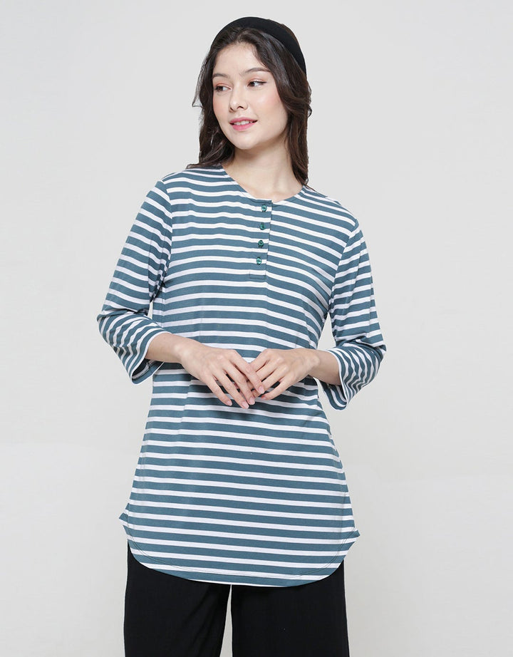 Anyday Stripe Print Tunic Long Sleeve Women