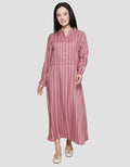 Anyday Small Stripe Maxi Dress Long Sleeve Women