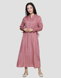 Anyday Small Stripe Maxi Dress Long Sleeve Women