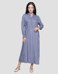 Anyday Small Stripe Maxi Dress Long Sleeve Women