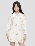 Nevada Knit Ruffle With Collar Print Tiny Bear Midi Dress Anak Perempuan