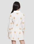 Nevada Knit Ruffle With Collar Print Tiny Bear Midi Dress Anak Perempuan