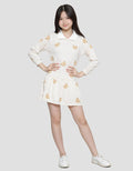Nevada Knit Ruffle With Collar Print Tiny Bear Midi Dress Anak Perempuan
