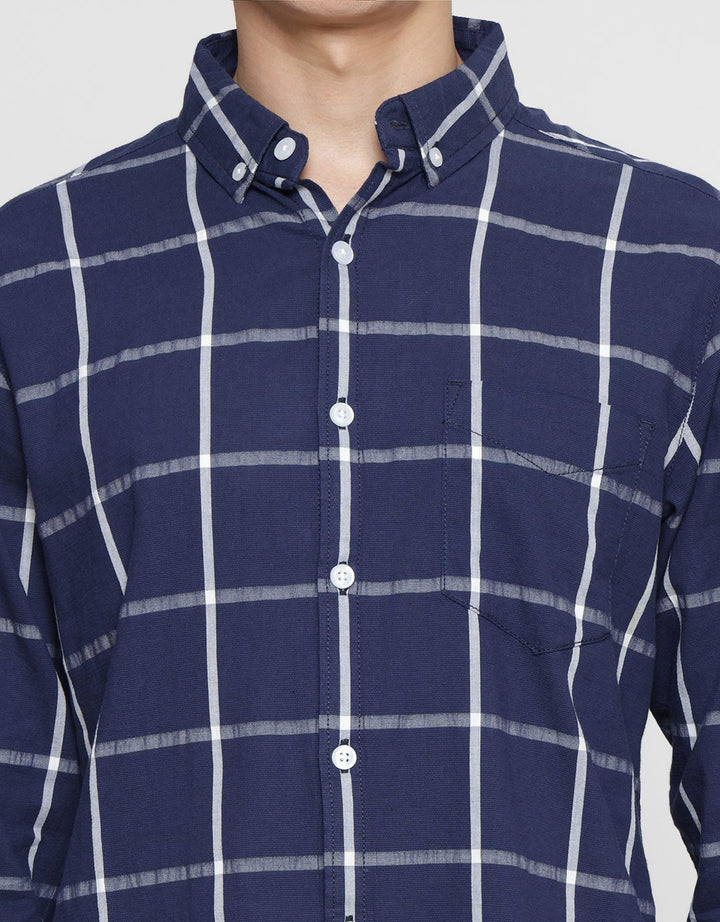 Triple Medium Plaid Motif Kemeja Flanel Slim Fit Pria