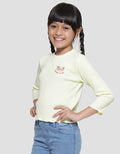 Little M Rib Bordir Bear Kaos Lengan Panjang Anak Perempuan