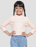 Little M Rib High Neck Bordir 1 Kaos Lengan Panjang Anak Perempuan