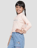 Little M Rib High Neck Bordir 1 Kaos Lengan Panjang Anak Perempuan