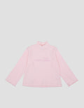 Little M Rib High Neck Embroidery 2 Girls T-Shirt