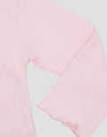 Little M Rib High Neck Embroidery 2 Girls T-Shirt
