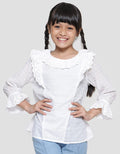 Little M Texture Lace Ruffle Blouse Anak Perempuan