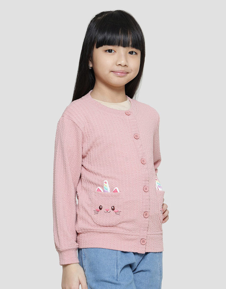 Little M Unicorn Pocket Cardigan Anak Perempuan