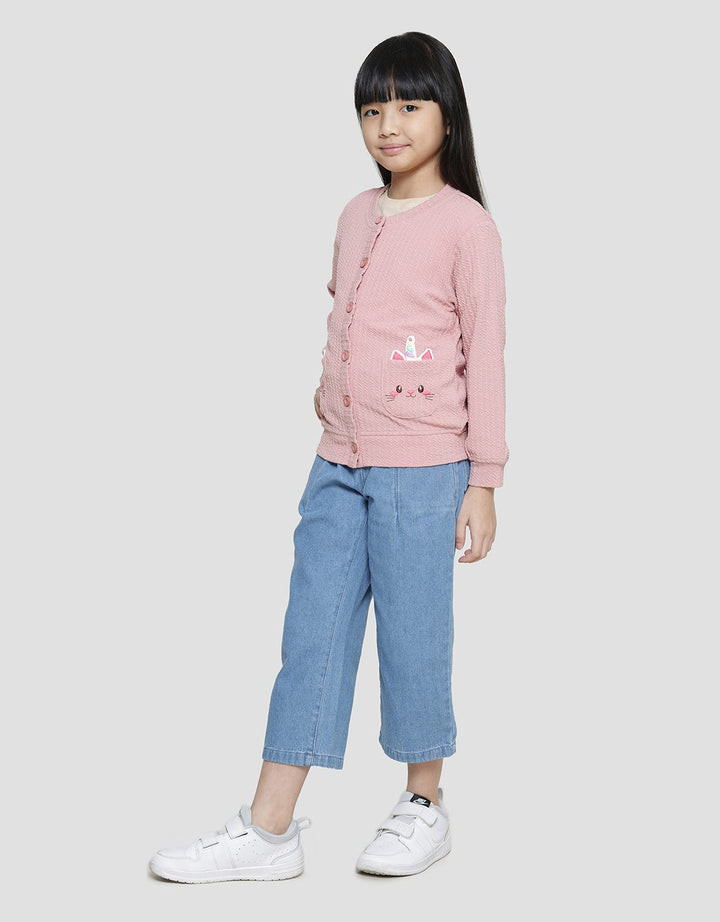 Little M Unicorn Pocket Cardigan Anak Perempuan