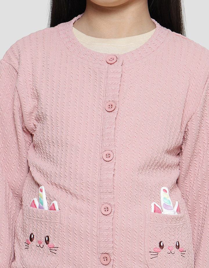 Little M Unicorn Pocket Cardigan Anak Perempuan