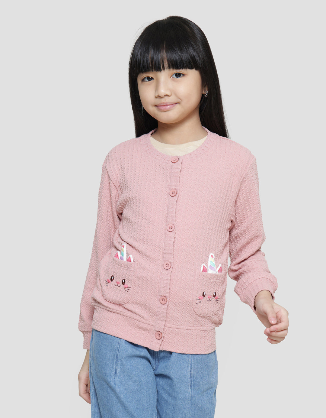 Little M Unicorn Pocket Cardigan Anak Perempuan