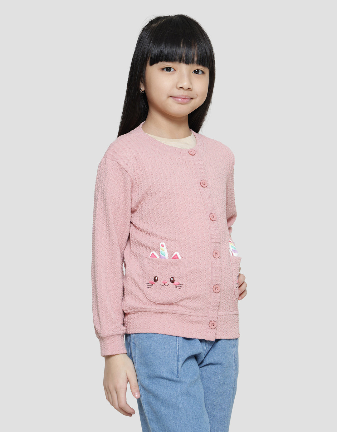 Little M Unicorn Pocket Cardigan Anak Perempuan