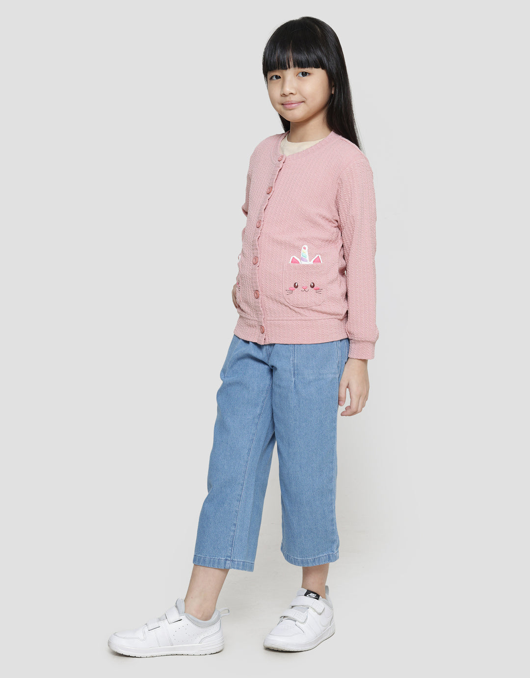 Little M Unicorn Pocket Cardigan Anak Perempuan