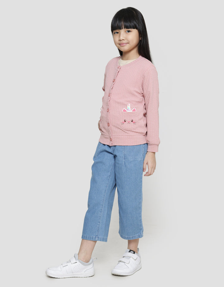 Little M Unicorn Pocket Cardigan Anak Perempuan
