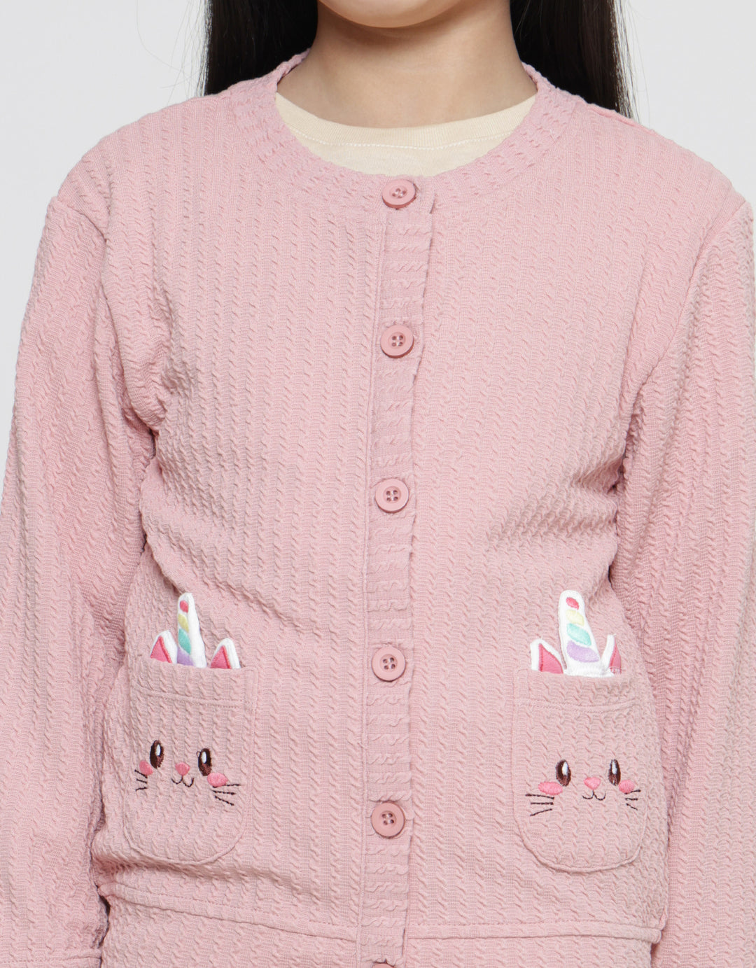 Little M Unicorn Pocket Cardigan Anak Perempuan