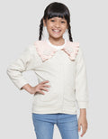 Little M Cardigan Texture Kerah Bunga 1 Jaket Anak Perempuan