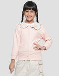 Little M Cardigan Texture Kerah Bunga 2 Jaket Anak Perempuan
