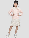 Little M Cardigan Texture Kerah Bunga 2 Jaket Anak Perempuan